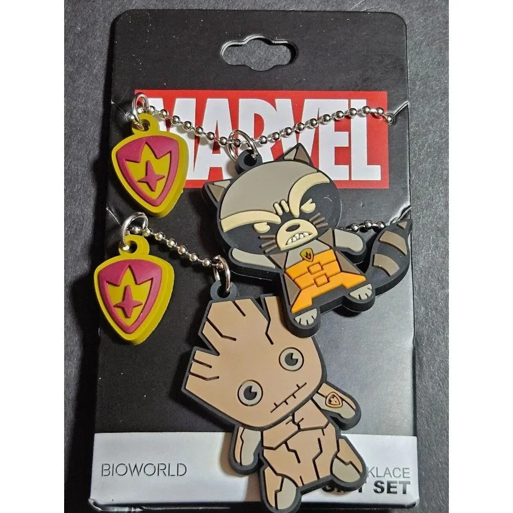 Guardians of the galaxy necklace gift set Groot Rocket Best Friends